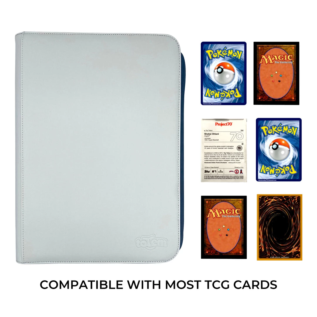 Mily Totem World White Stitched 9-Pocket Zipper Binder TCG Supplies 6 Mily Totem World White Stitched 9-Pocket Zipper Binder TCG Supplies
