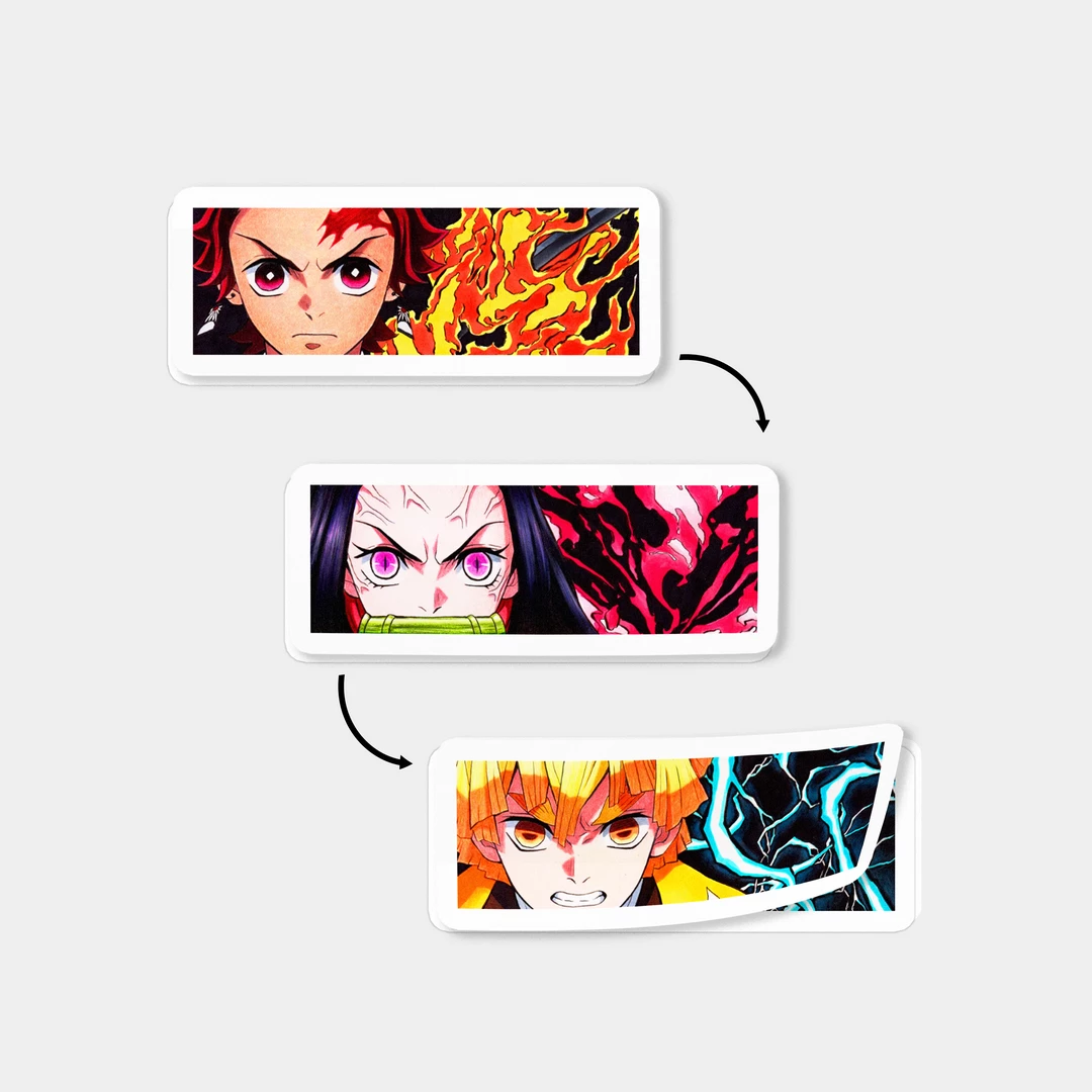 Mily Demon Slayer Tanjiro, Nezuko, & Zenitsu Lenticular Sticker Home Décor 4 Mily Demon Slayer Tanjiro, Nezuko, & Zenitsu Lenticular Sticker Home Décor