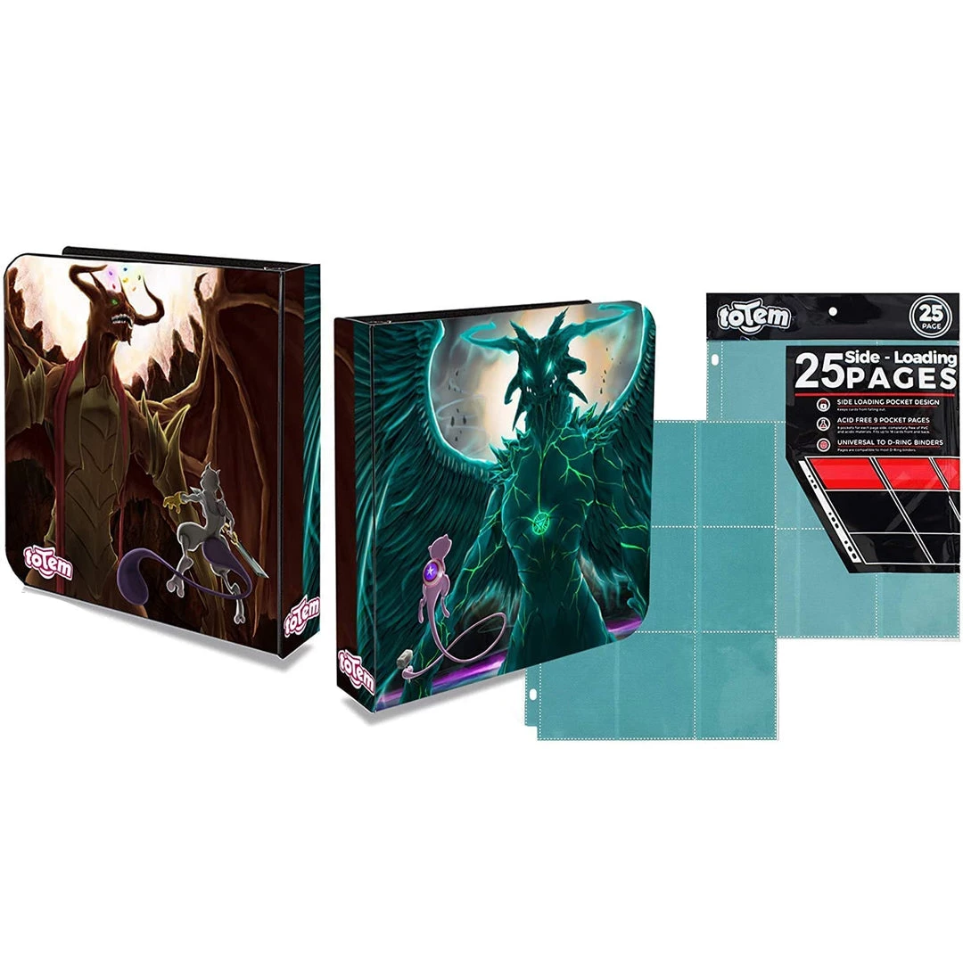 Mily Totem World 3 Ring Pokemon MTG Mashup Inspired Binder With 25 9-Pocket Pages TCG Supplies 3 Mily Totem World 3 Ring Pokemon MTG Mashup Inspired Binder With 25 9-Pocket Pages TCG Supplies