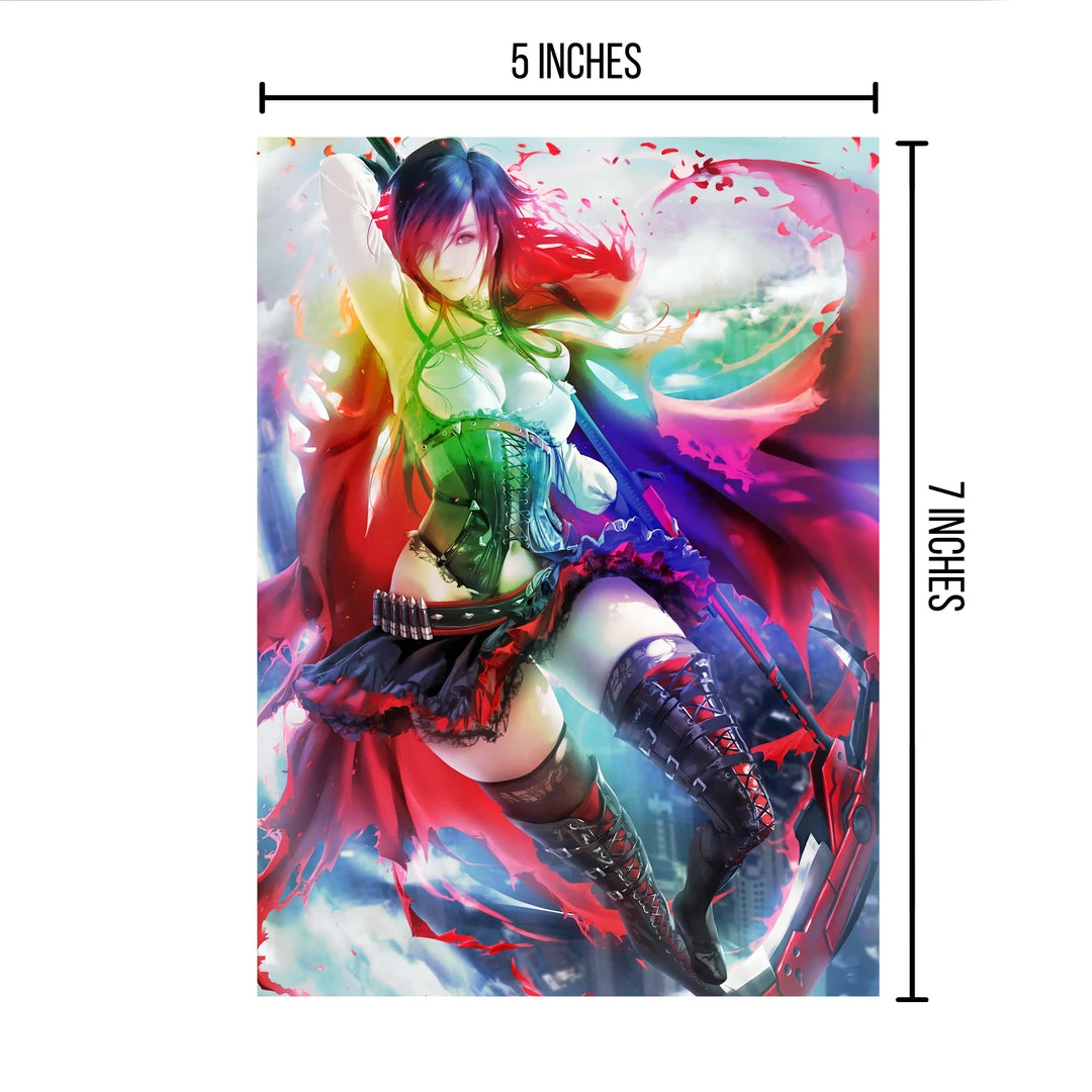 Mily RWBY Ruby Rose Pin Up "5 X 7" Metallic Glossy Art Print Lifestyle 4 Mily RWBY Ruby Rose Pin Up "5 X 7" Metallic Glossy Art Print Lifestyle