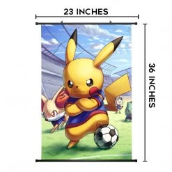 Mily Pokemon Soccer Pikachu 23 X 36 Inch Wall Scroll Poster Home Décor