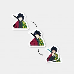 Mily Home Décor Demon Slayer Giyu Expressions Lenticular Sticker