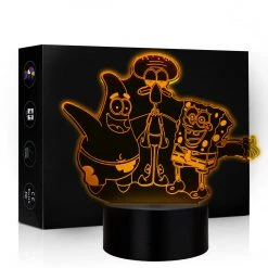Mily SpongeBob SquarePants Patrick Squidward And SpongeBob Acrylic LED Lamp Figures