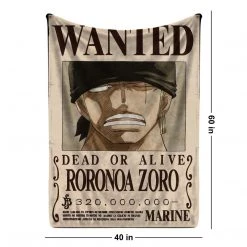 Mily Lifestyle One Piece Zoro Wanted Throw Blanket