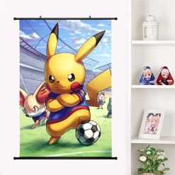Mily Pokemon Soccer Pikachu 23 X 36 Inch Wall Scroll Poster Home Décor
