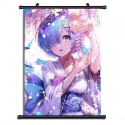 Mily Re:Zero Rem Cherry Blossoms 23 X 36 Inch Wall Scroll Poster Home Décor