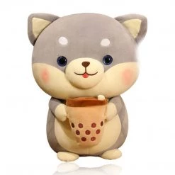 Mily Gray Shiba Boba 14-in Plush Accessories