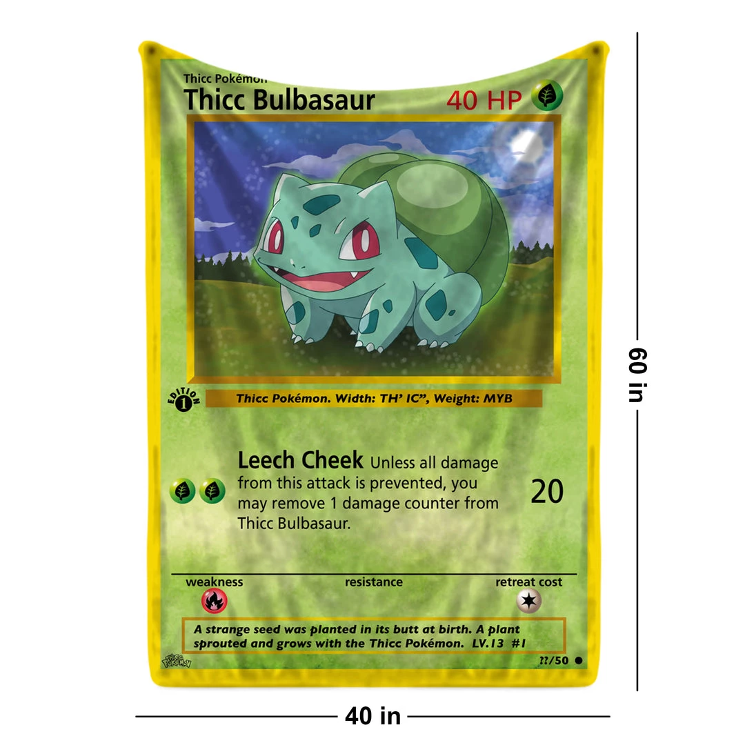 Mily Lifestyle Pokemon Thicc Bulbasaur Throw Blanket 4 Mily Lifestyle Pokemon Thicc Bulbasaur Throw Blanket