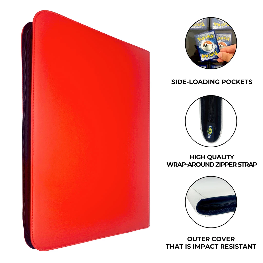 Mily Totem World Red Stitched 9-Pocket Zipper Binder TCG Supplies 5 Mily Totem World Red Stitched 9-Pocket Zipper Binder TCG Supplies