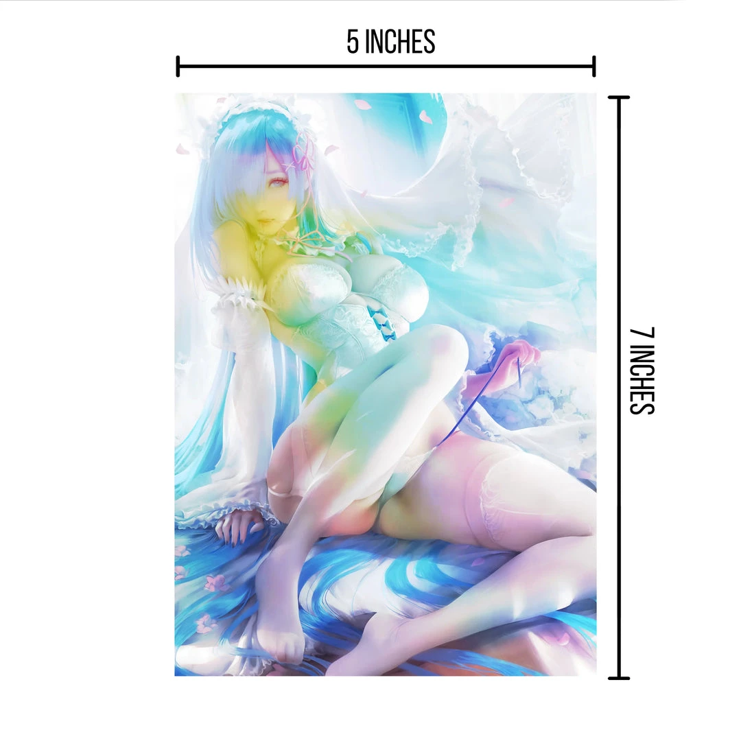 Mily Re:Zero Rem Wedding Dress "5 X 7" Metallic Glossy Art Print 4 Mily Re:Zero Rem Wedding Dress "5 X 7" Metallic Glossy Art Print