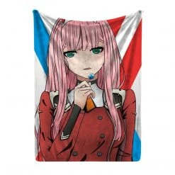 Mily Darling In The FranXX Zero Two Throw Blanket