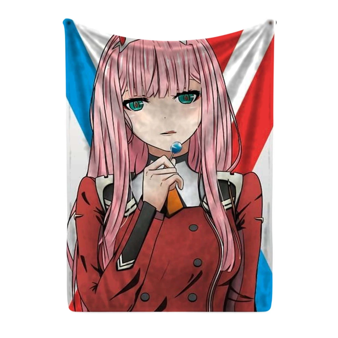 Mily Darling In The FranXX Zero Two Throw Blanket 3 Mily Darling In The FranXX Zero Two Throw Blanket