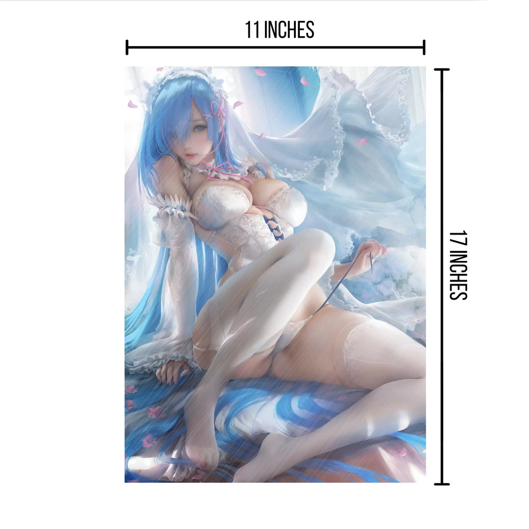 Mily Re:Zero Rem Wedding Dress "11 X 17" Aluminum Art Print Lifestyle 5 Mily Re:Zero Rem Wedding Dress "11 X 17" Aluminum Art Print Lifestyle