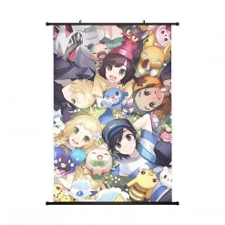 Mily Pokemon Trainers And Pokemon 23 X 36 Inch Wall Scroll Poster Home Décor