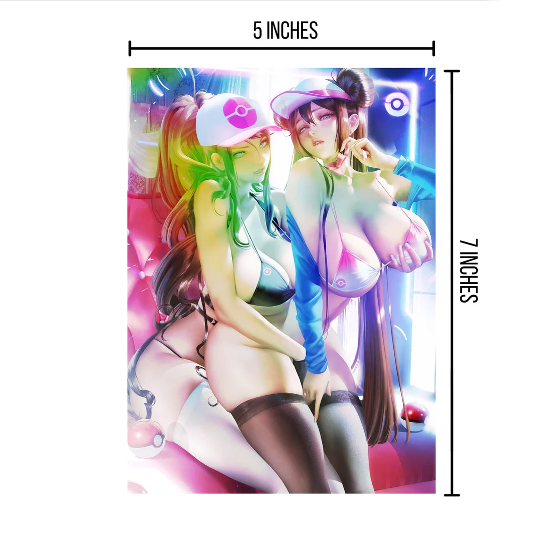 Mily Pokemon Rosa & Hilda Pin Up "5 X 7" Metallic Glossy Art Print 4 Mily Pokemon Rosa & Hilda Pin Up "5 X 7" Metallic Glossy Art Print
