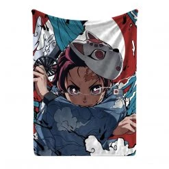 Mily Demon Slayer Tanjiro Throw Blanket