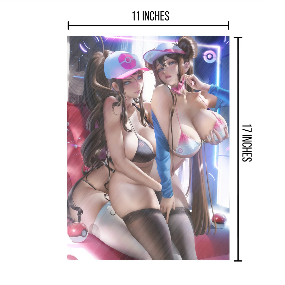 Mily Pokemon Rosa & Hilda Pin Up "11 X 17" Aluminum Art Print Lifestyle 5 Mily Pokemon Rosa & Hilda Pin Up "11 X 17" Aluminum Art Print Lifestyle