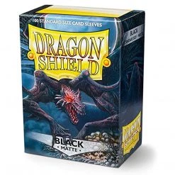 GTS DRAGON SHIELD CARD SLEEVES: MATTE BLACK (BOX OF 100) TCG Supplies