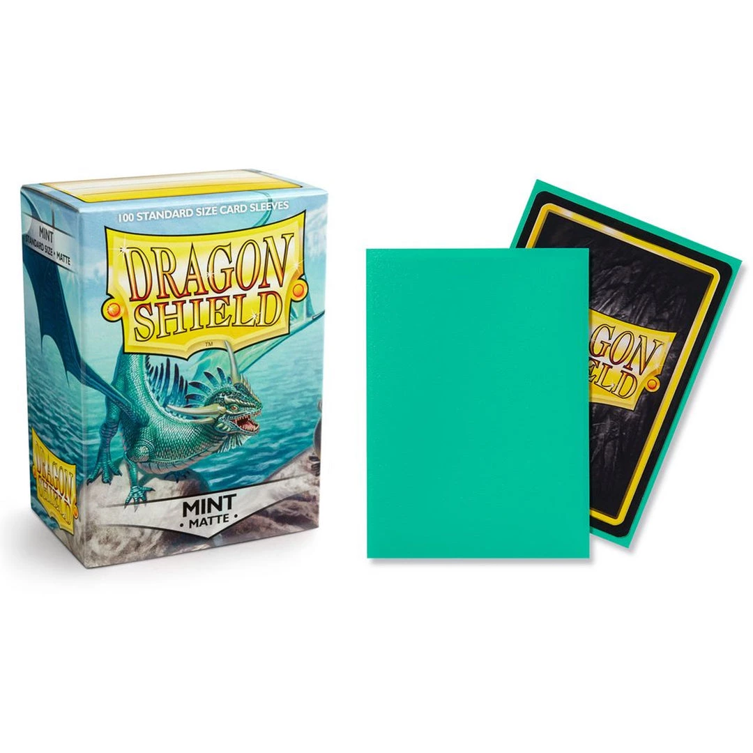 GTS DRAGON SHIELD CARD SLEEVES: MATTE MINT (BOX OF 100) TCG Supplies 3 GTS DRAGON SHIELD CARD SLEEVES: MATTE MINT (BOX OF 100) TCG Supplies
