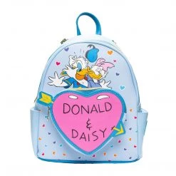 Entertainment Earth Accessories Disney Donald Duck Donald And Daisy Hearts Loungefly Mini Backpack