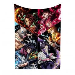 Mily Demon Slayer Character Collage Throw Blanket Lifestyle