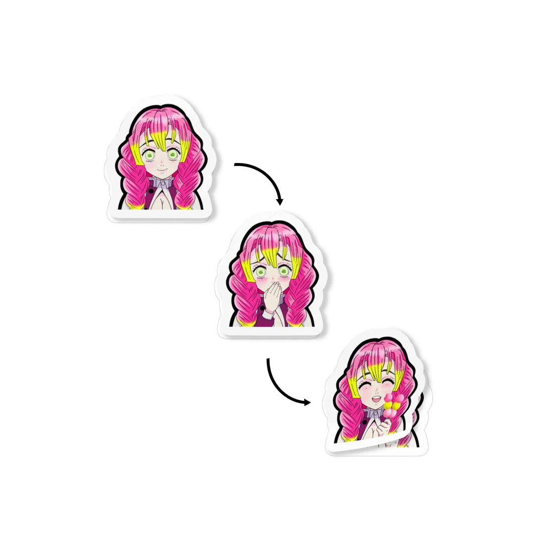 Mily Demon Slayer Mitsuri Sakura Mochi Lenticular Sticker Home Décor 4 Mily Demon Slayer Mitsuri Sakura Mochi Lenticular Sticker Home Décor