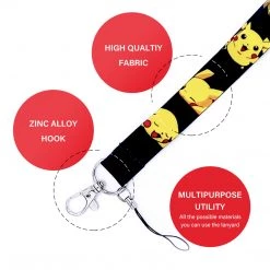 Mily Pokémon Pikachu Poses Black Lanyard Accessories