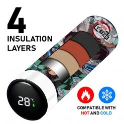 Mily Lifestyle Demon Slayer Tanjiro Temperature Display Thermal Bottle