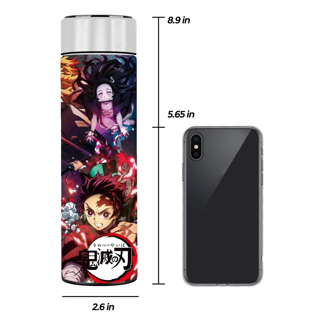 Mily Demon Slayers Movie Promo Art Temperature Display Thermal Bottle 4 Mily Demon Slayers Movie Promo Art Temperature Display Thermal Bottle