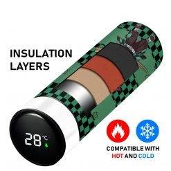 Mily Demon Slayer Chibi Tanjiro Temperature Display Thermal Bottle