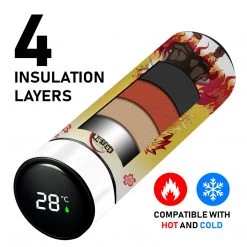 Mily Demon Slayer Chibi Rengoku Temperature Display Thermal Bottle