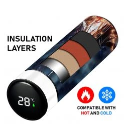 Mily Lifestyle Sword Art Online Kirito And Asuna Temperature Display Thermal Bottle