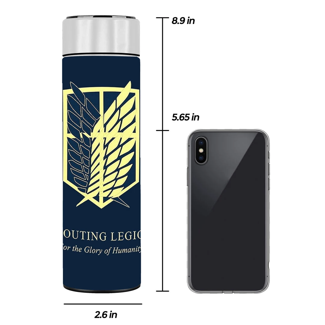 Mily Attack On Titan Scouting Legion Temperature Display Thermal Bottle 4 Mily Attack On Titan Scouting Legion Temperature Display Thermal Bottle