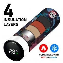 Mily Lifestyle Demon Slayer Tanjiro And Nezuko Artistic Temperature Display Thermal Bottle
