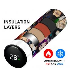 Mily Demon Slayer Hashira Wisteria Temperature Display Thermal Bottle