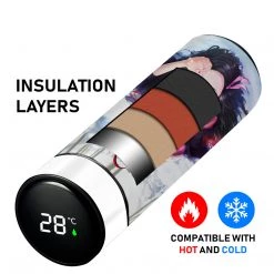 Mily Demon Slayer Nezuko Snow Temperature Display Thermal Bottle Lifestyle