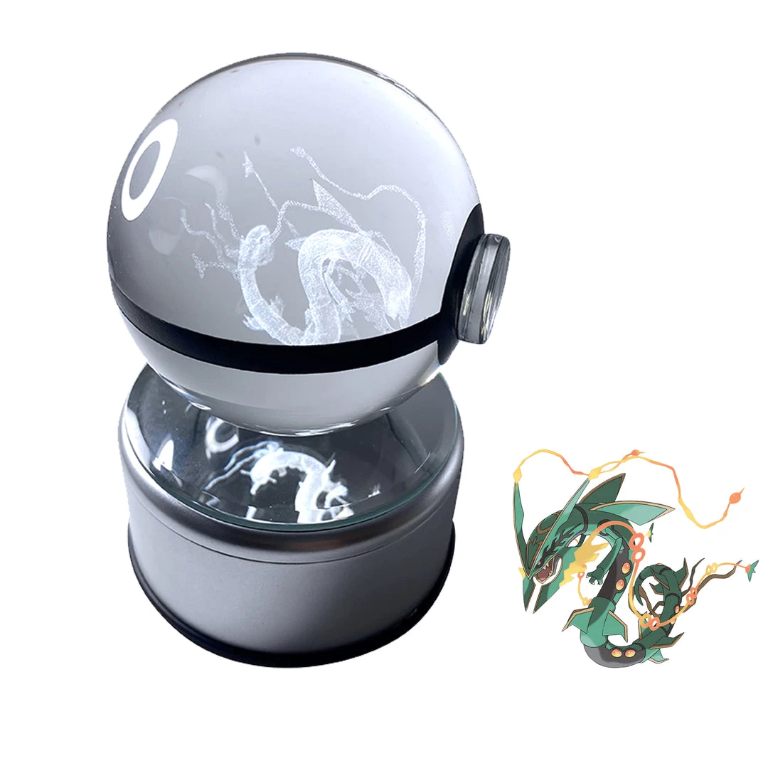 Mily Pokemon Mega Rayquaza LED Crystal Ball Figures 3 Mily Pokemon Mega Rayquaza LED Crystal Ball Figures
