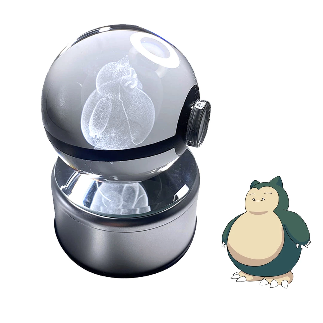 Mily Pokemon Snorlax LED Crystal Ball Figures 3 Mily Pokemon Snorlax LED Crystal Ball Figures