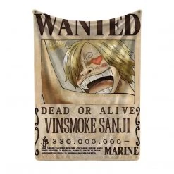 Mily One Piece Sanji Wanted Throw Blanket Lifestyle