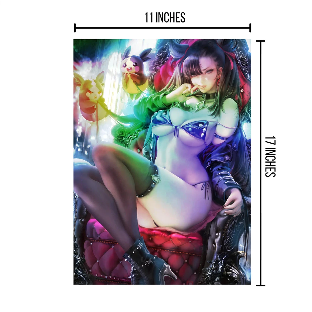 Mily Lifestyle Pokemon Marnie & Morkpekos Pin Up "11 X 17" Metallic Glossy Art Print 4 Mily Lifestyle Pokemon Marnie & Morkpekos Pin Up "11 X 17" Metallic Glossy Art Print