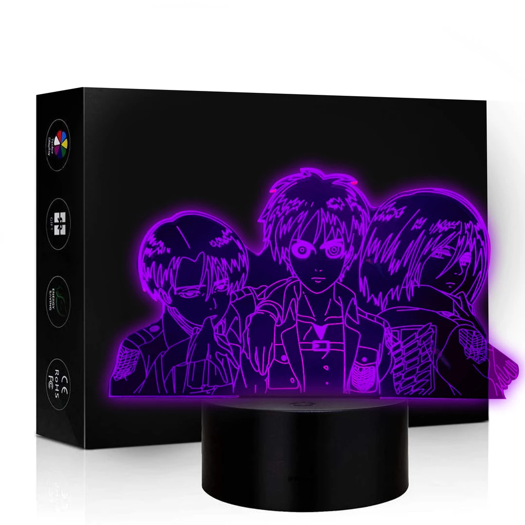 Mily Attack On Titan Trio Acrylic LED Lamp Figures 3 Mily Attack On Titan Trio Acrylic LED Lamp Figures