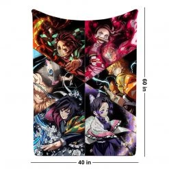 Mily Demon Slayer Character Collage Throw Blanket Lifestyle