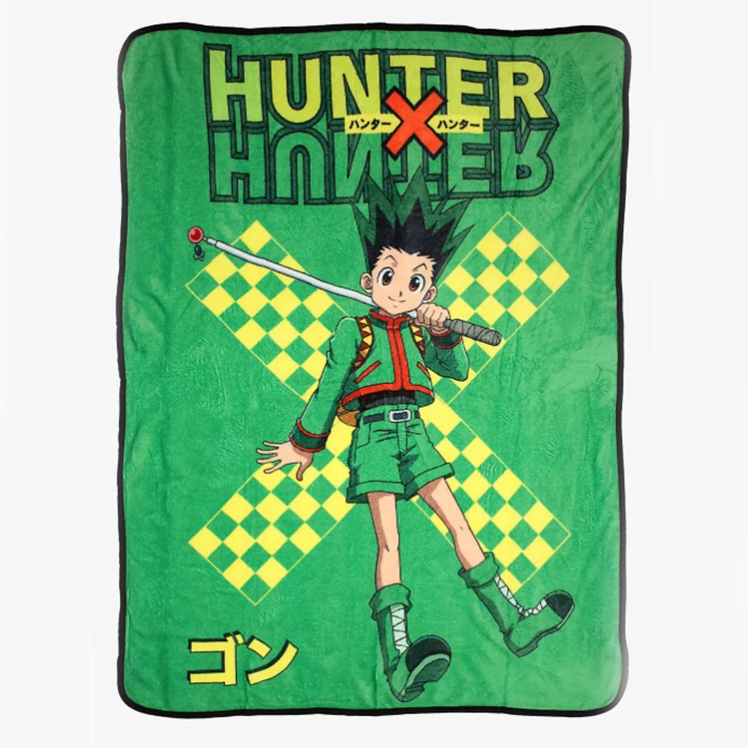Boxlunch Hunter X Hunter Gon Green Throw Blanket Lifestyle 3 Boxlunch Hunter X Hunter Gon Green Throw Blanket Lifestyle