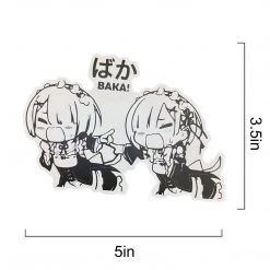 Mily Re:Zero Rem And Ram Baka Sticker