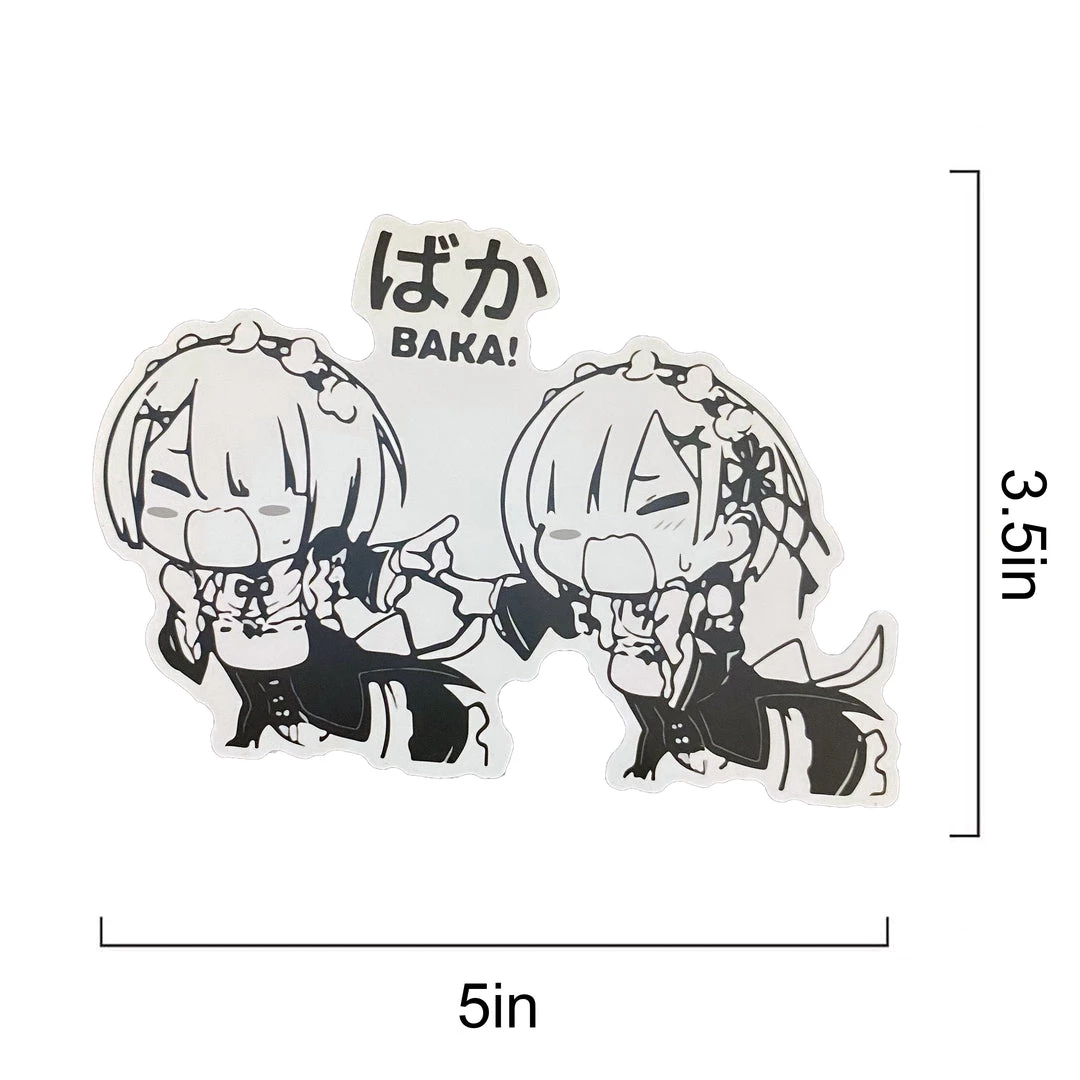 Mily Re:Zero Rem And Ram Baka Sticker 4 Mily Re:Zero Rem And Ram Baka Sticker