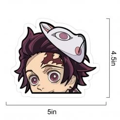 Mily Home Décor Demon Slayer Tanjiro Mask Peeker Sticker