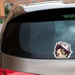 Mily Home Décor Demon Slayer Tanjiro Mask Peeker Sticker