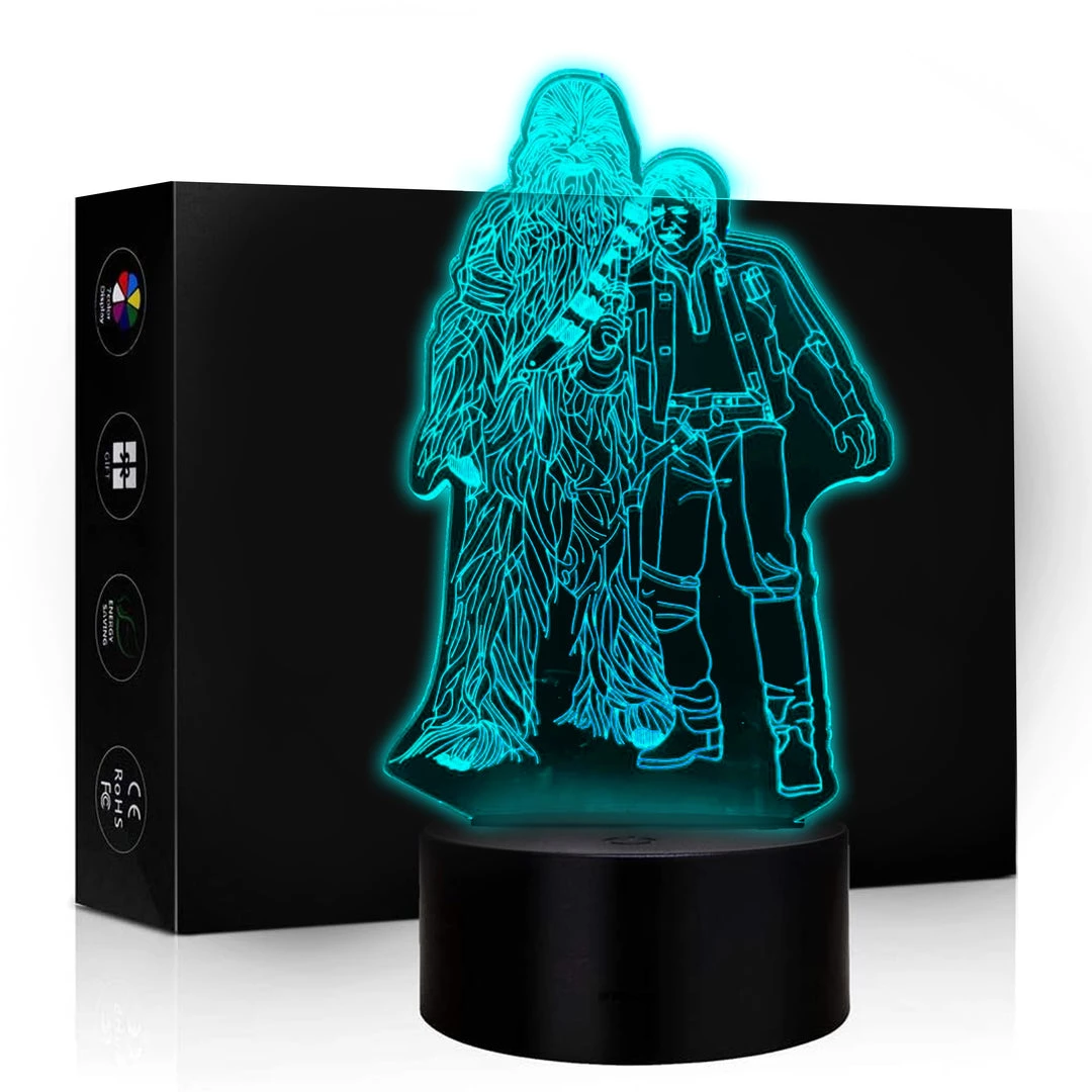 Mily Figures Star Wars Chewbacca & Han Solo Acrylic LED Lamp 3 Mily Figures Star Wars Chewbacca & Han Solo Acrylic LED Lamp
