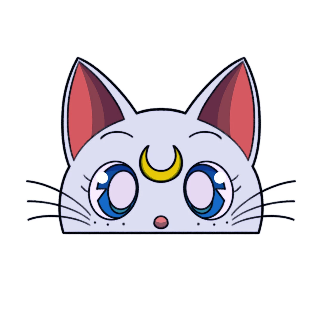 Mily Sailor Moon Artemis Peeker Sticker 3 Mily Sailor Moon Artemis Peeker Sticker