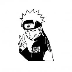 Mily Naruto: Shippuden Naruto Peace Black & White Sticker Home Décor